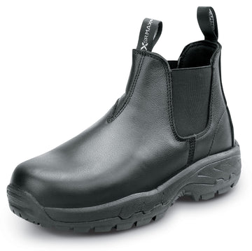 Mens Black Tulsa MaxTRAX Composite Toe SRO Chelsea Boot 15.0 EW by SR Max – 15 X-Wide, Black, Model Romeo
