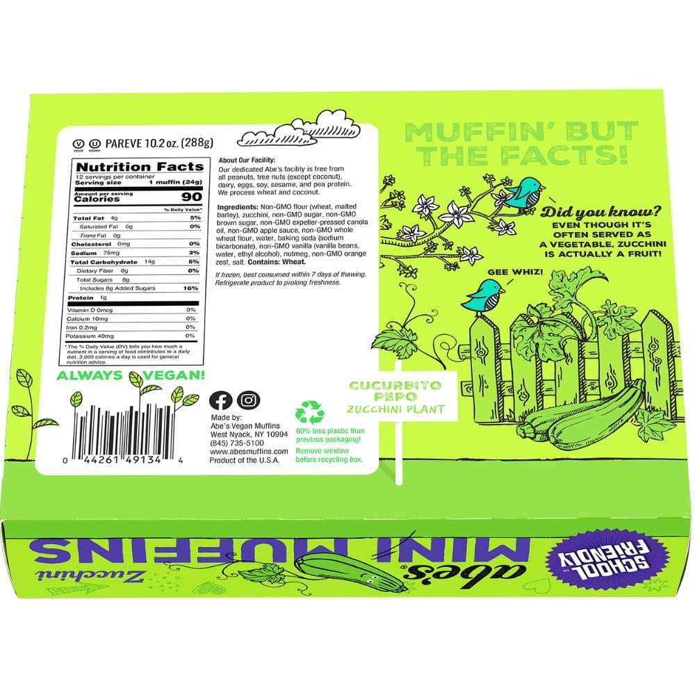 Mini Zucchini Muffin 12ct by Abe's – 10.2 Ounce (Pack of 1), Model 0044261491344