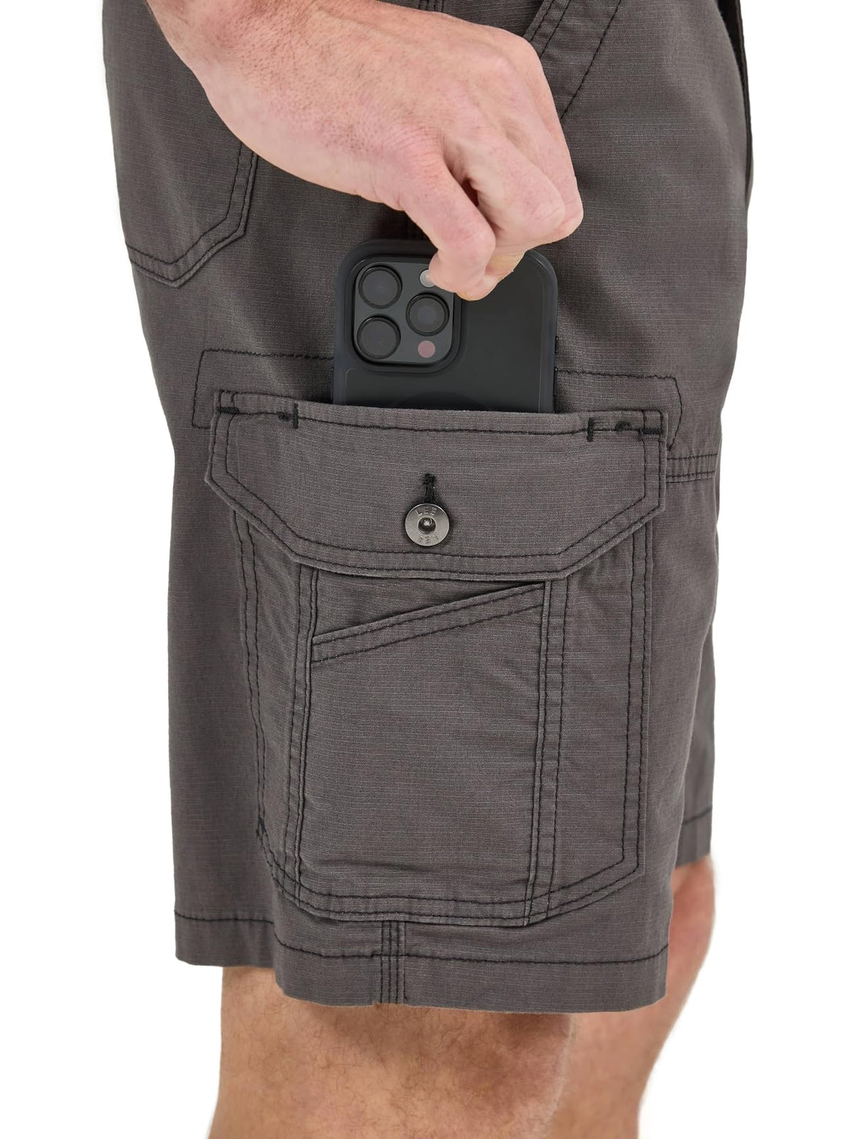 Men's Extreme Motion Swope Cargo Short by Lee – 36, Canvas, Shadow, Model 21861-28-36