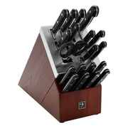 Classic Precision 20-pc Self-Sharpening Knife Block Set by HENCKELS – 20-pc, ZWILLING Carbon No Stain Steel, Brown, Pack of 20, Model 1025288