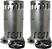 Mr. Heater 200,000 BTU Portable Outdoor Adjustable LP Propane Gas Powered Convection Heater with Push Button Igniter and Regulator, (2 Pack)