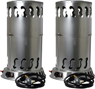 Mr. Heater 200,000 BTU Portable Outdoor Adjustable LP Propane Gas Powered Convection Heater with Push Button Igniter and Regulator, (2 Pack)