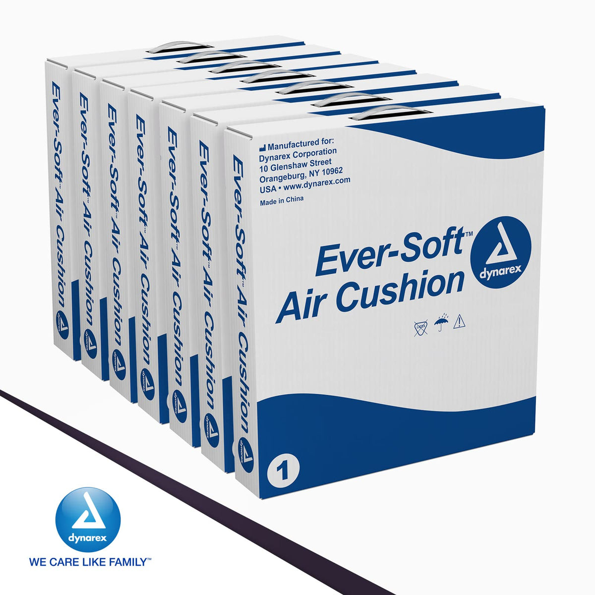 Ever-Soft Air Cushion by Dynarex – 18" Length, 18" Width, 2" Height, Polyvinyl Chloride, Black, Pack of 7, Model 10602-7