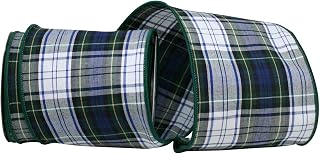 Reliant Ribbon 77309M-001-10F Plaid Inverness Wired Edge Ribbon, 4 Inch X 10 Yards, Multi