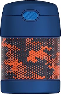 THERMOS FUNTAINER 10 Ounce Stainless Steel Vacuum Insulated Kids Food Jar with Spoon, Digital Camo