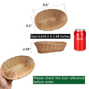 Cezoowyex Plastic Bread Basket, Oval Wicker Style, 16 Pack