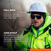 Ergodyne Red / Full Brim Safety Helmet - Type 2, Class C / 1 Head Protection