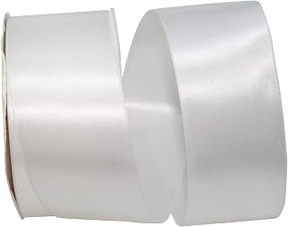 Reliant Ribbon 5000-030-16K Double Face Satin Allure Dfs Ribbon, 2-1/4 Inch X 50 Yards, White