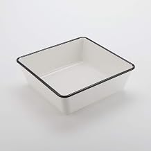 American Metalcraft MRCW9 Rectangular Melamine Serving Bowl, Black Rimmed/White, 98-Ounces