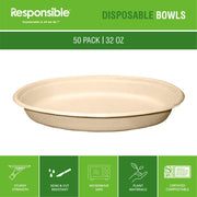 Responsible Products 32 oz (50 Count) / Natural Brown / Casual Bowls