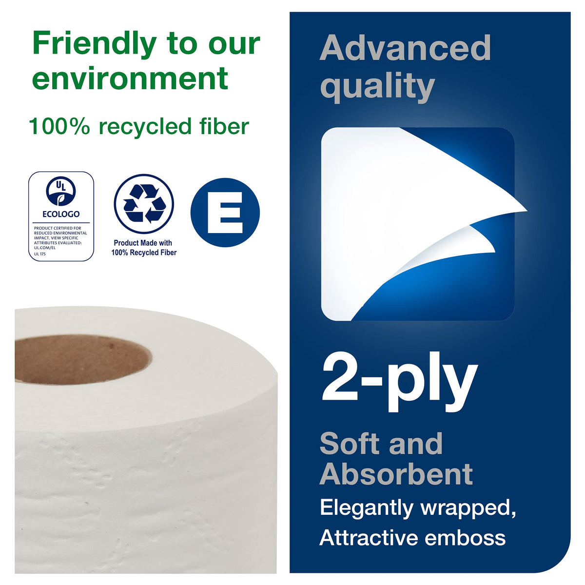Tork Advanced Toilet Paper Roll – 80 rolls x 500 sheets, 2461200