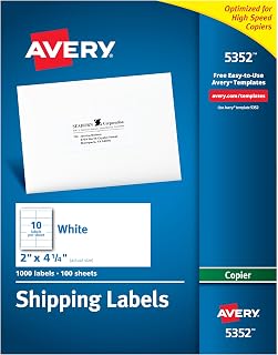 Avery Address Labels for Copiers, 2 x 4-1/4, 1,000 Labels, 5 Packs (5352)
