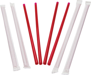 10.25" Paper Wrapped Red Giant Straw (4 packs of 300)