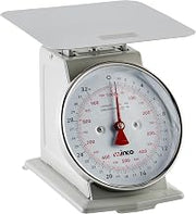 Winco 6 1/2" Clear Analog Receiving Stainless Steel Scale | Easy read dial, Heavy-duty