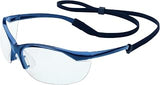 Honeywell Uvex by 11150900 Vapor Safety Eyewear Metallic Blue Frame, Clear Lens with Anti-Scratch Hardcoat