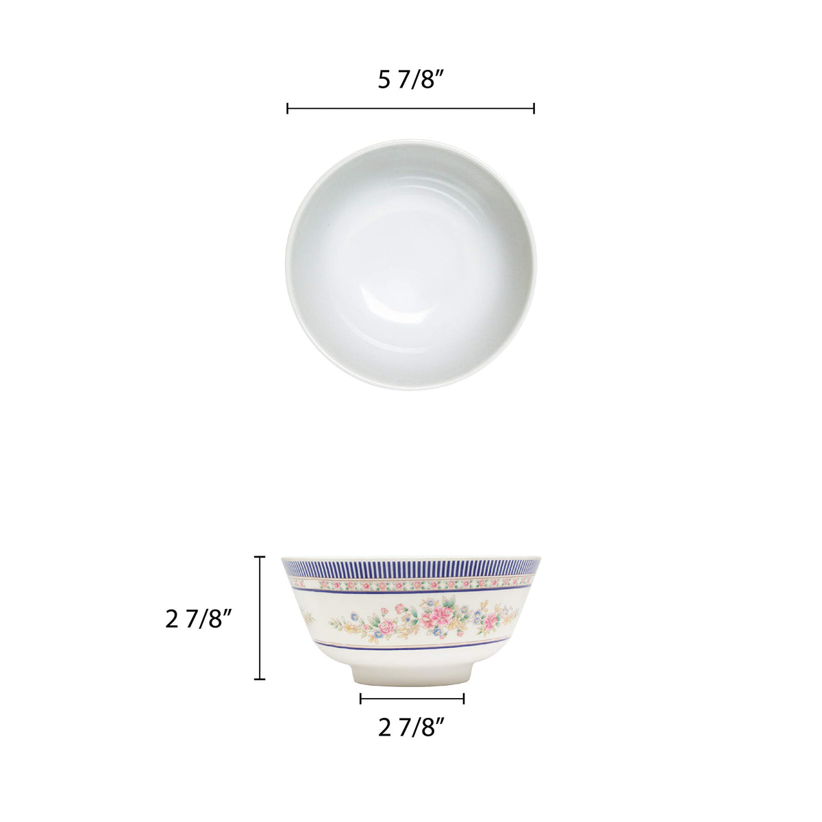 Rose melamine dinnerware collection 25 oz by Thunder Group – 25.0 ounces, Melamine, Beidge Color Flower, Model 5206AR