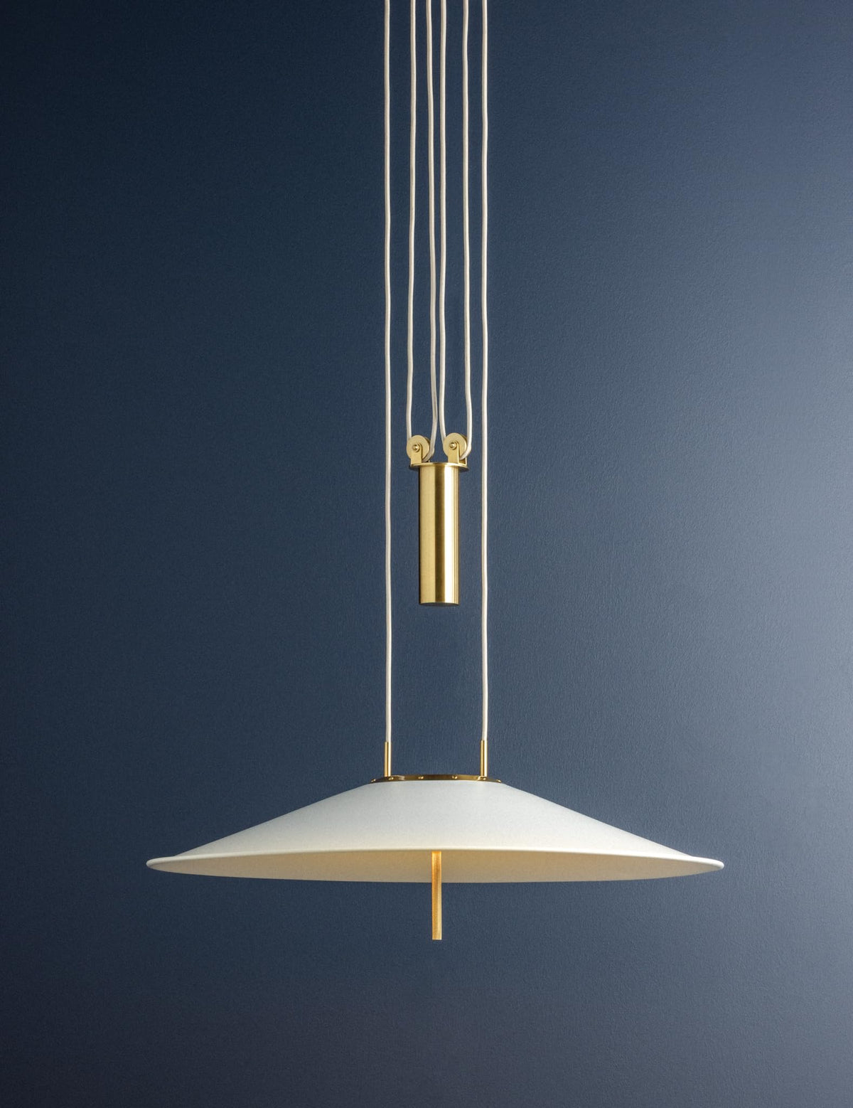 Emmons 1-Light Pendant | Essential & Modern Style | Aged Brass Finish | Made of Aluminum & Diffuser | Adjustable Hang Height 27-116" | 30" Dia x 6.75" H | -AGB/SWH by Hudson