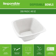 Responsible Products 48 oz (200 Count) / Natural Brown / Casual Bowls