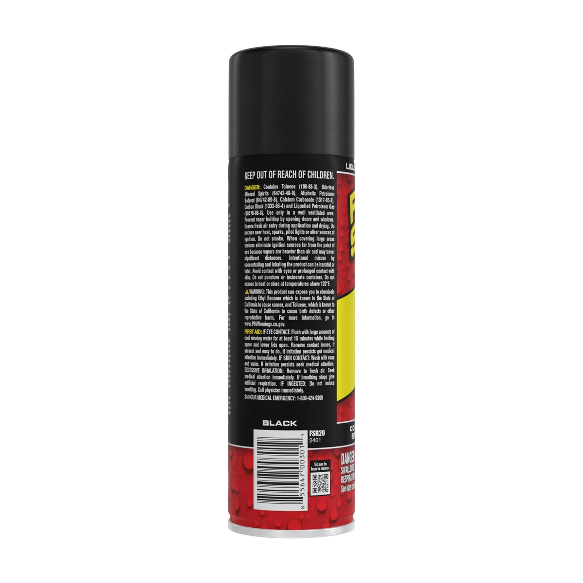 Spray Rubber Sealant Coating by Flex Seal – 14-oz, Rubber, Black, Pack of 6, Model FSR20-6