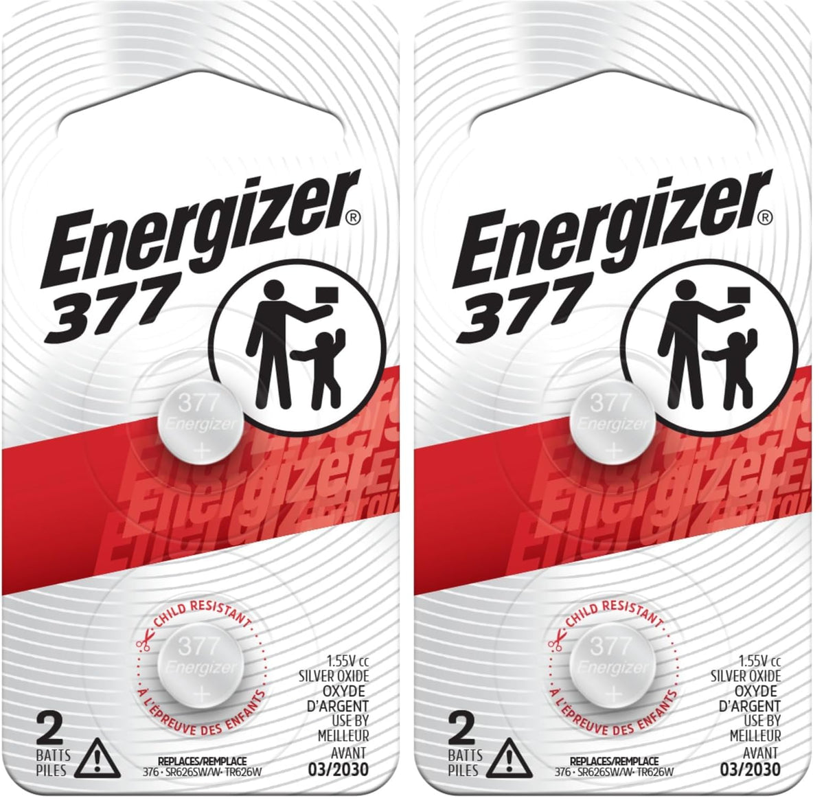 Energizer Multicolor / 2 Count (Pack of 2) / 377 Coin & Button Cell