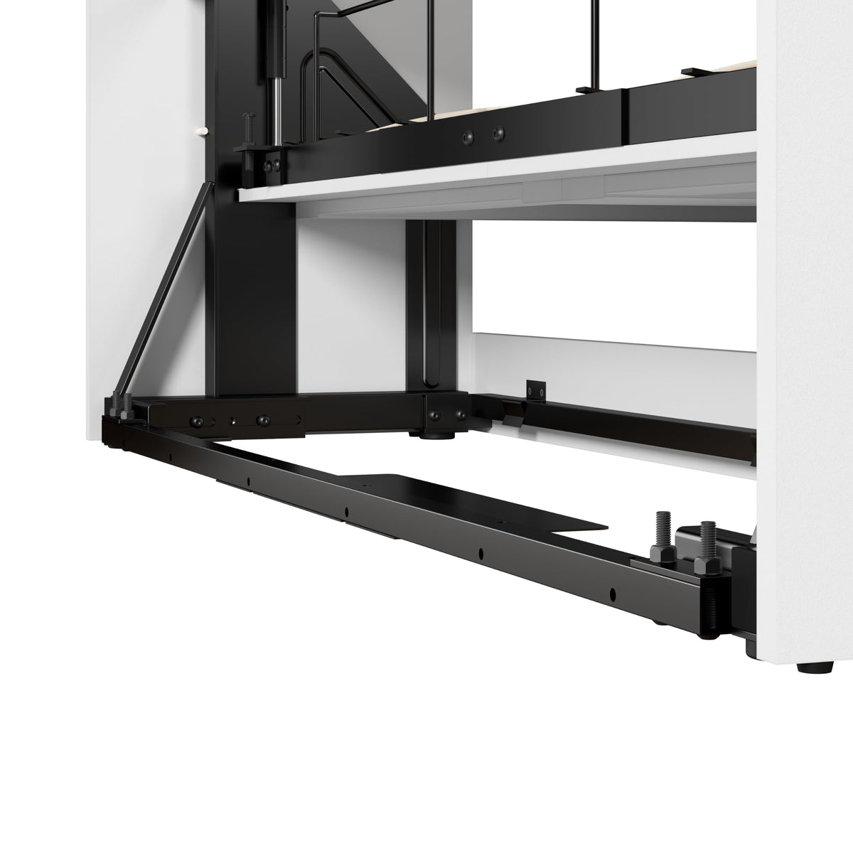 Queen Murphy Bed and 2 Shelving Units with Drawers by Bestar – Queen, Engineered Wood, Linen White Oak, Model 26879-17