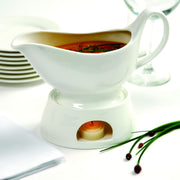 Norpro Porcelain Gravy Server with Candle Warmer, 16 Ounces, White