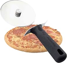 TableCraft 10992 PerfectGrip Pizza Cutter Wheel, Stainless Steel Blade, 4" Diameter, Ergonomic Non-Slip Soft Grip Handle, Black Handle, One Size, NSF Listed