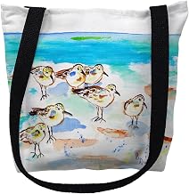 Betsy Drake TY1089S 13 x 13 in. Seven Sanderlings Small Tote Bag