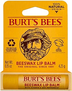 Burt's Bees Beeswax Lip Balm with Vitamin E & Peppermint 0.15 oz (Pack of 5)