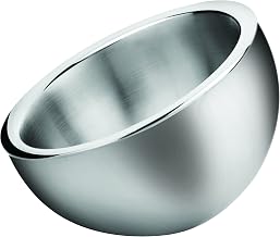 Winco 2 1/4 qt Stainless Steel Display Bowl | Double-wall insulation, Angled design, Restaurant service, Great for Salads, Pasta, Buffets and Food Displays