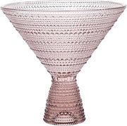 Fortessa Jupiter Beaded Hobnail Glass, 11.5 Ounce Martini (Set of 4), Pink