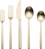 Oneida Dean Champagne Satin 20-Piece Silverware Set for 4, Flatware | champagne, dishwasher safe | includes knives, forks, and spoons | heavy duty, cutlery set, utensil set