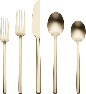 Oneida Dean Champagne Satin 20-Piece Silverware Set for 4, Flatware | champagne, dishwasher safe | includes knives, forks, and spoons | heavy duty, cutlery set, utensil set