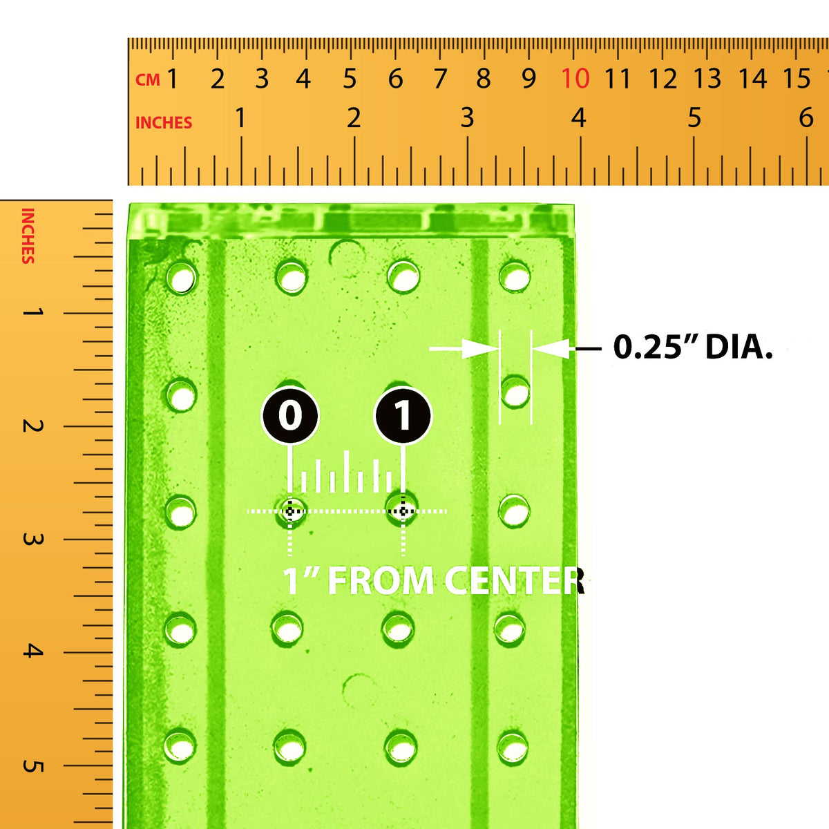 Azar Displays 4"W x 12"H / Green / Pegboard + Hooks Panels & Units