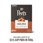 Coffee Pods by Peet's Coffee – 22 Count (Pack of 1), Caramel Brûlée, Model Flavored Coffee K-Cup Pods for Keurig
