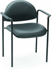 Boss Office Products Dimond Caressoft Stacking Chair with Arms in Black, 250 lbs. (B9501-CS)