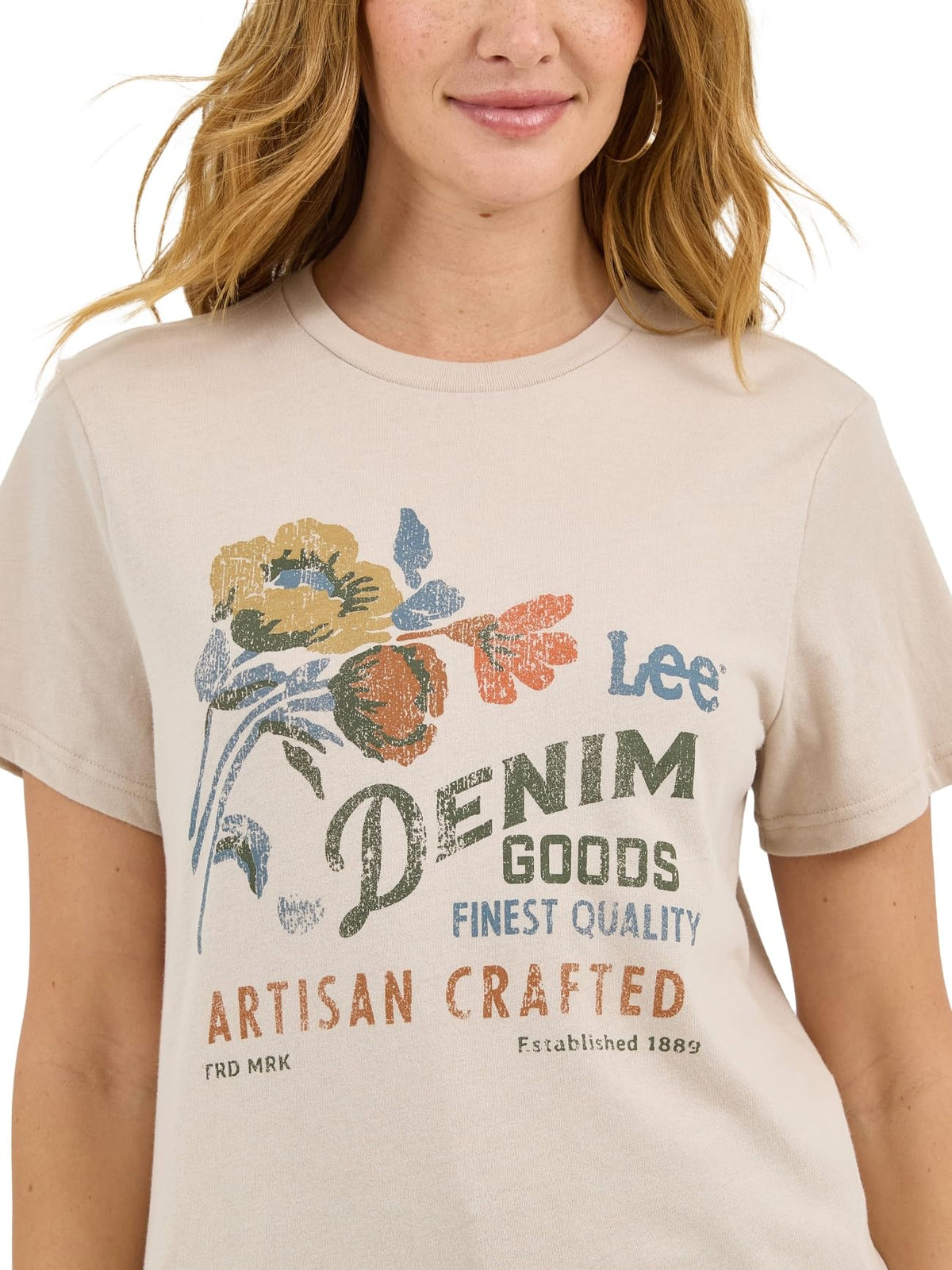 Women's Graphic Tee by Lee – Cotton, Silver Lining, Model 112361202