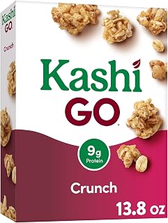 Kashi GO Cold Breakfast Cereal, Vegetarian Protein, Fiber Cereal, Crunch, 13.8oz Box (1 Box)