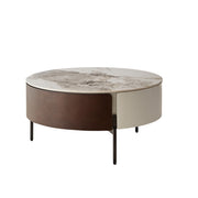 32" Scratch Resistant Coffee Table by VUSVAB – Ceramic+MDF, White+natural
