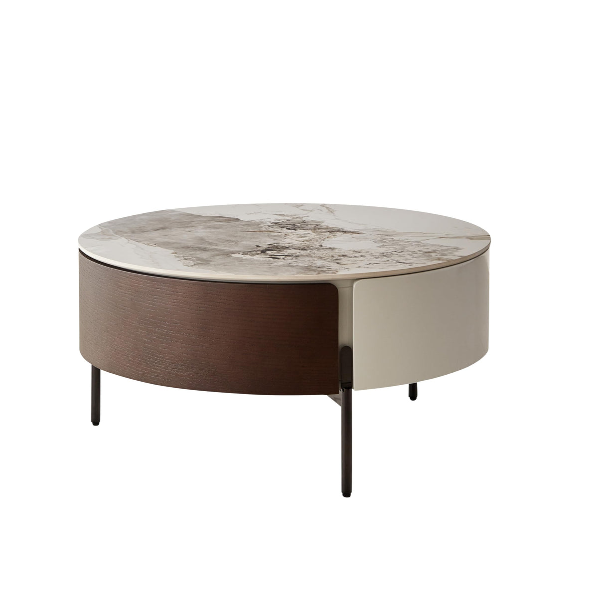 32" Scratch Resistant Coffee Table by VUSVAB – Ceramic+MDF, White+natural