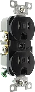 Hubbell BR15BLKTRZ Commercial Tamper Duplex Receptacle, TR, 15-Amp, 120-Volt, Black