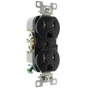 Commercial Tamper Duplex Receptacle by Hubbell – Metal, Black