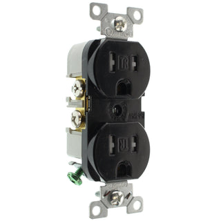 Commercial Tamper Duplex Receptacle by Hubbell – Metal, Black