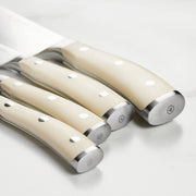 Wusthof Classic 10 Piece Knife Set with Acacia Block by Wüsthof – Stainless Steel,Steel, Acacia Block, Pack of 10, Model Ikon Creme