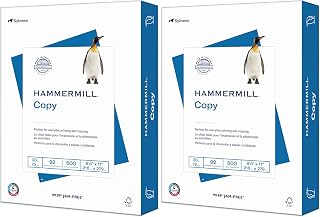 Hammermill Printer Paper, 20 lb Copy Paper, 8.5 x 11-1 Ream (500 Sheets) - 92 Bright, Made in the USA (Pack of 2)