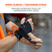 Ergodyne Large / Black / Wrist Support Sleeve - Single Strap Hand & Wrist Braces