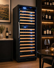 Commercial Wine Cooler by Eurodib – Beech Wood, Black, Model USF328D