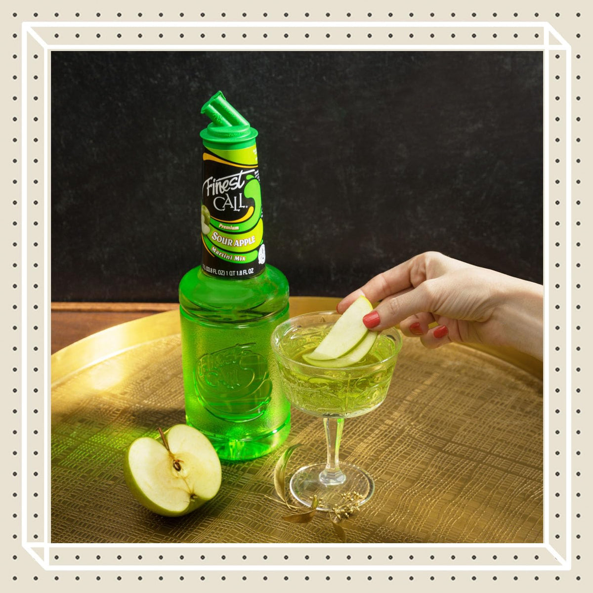 Premium Sour Apple Martini Drink Mix by Finest Call – 33.8 Fl Oz (Pack of 6), green, Pack of 6
