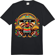 Cool Turkey Sombrero Poncho Tacos Fiesta Comfort Colors Adult Heavyweight T-Shirt