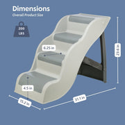 TRIXIE 15.2" W x 23.6" H / 4-Gray / 4 Step Stairs & Steps